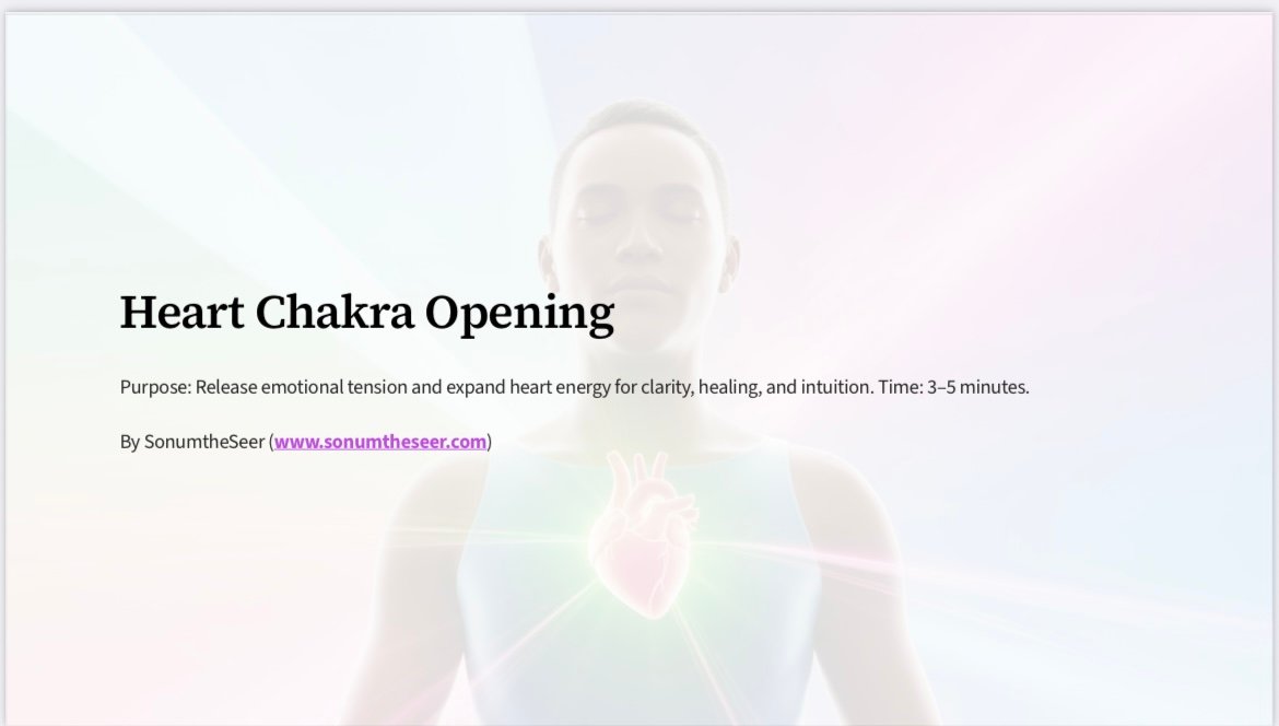 Heart Chakra Opening spiritual practice