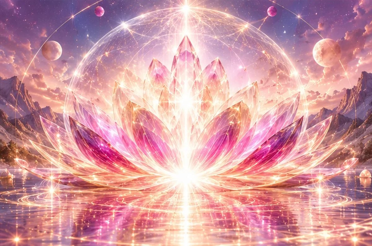 Total Soul Revelation: glowing pink lotus over still water